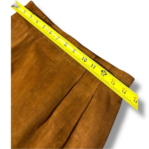 Talbots Rich Brown Suede Knee Length High Waisted Classic Back Slit Pencil Skirt - Picture 7 of 10